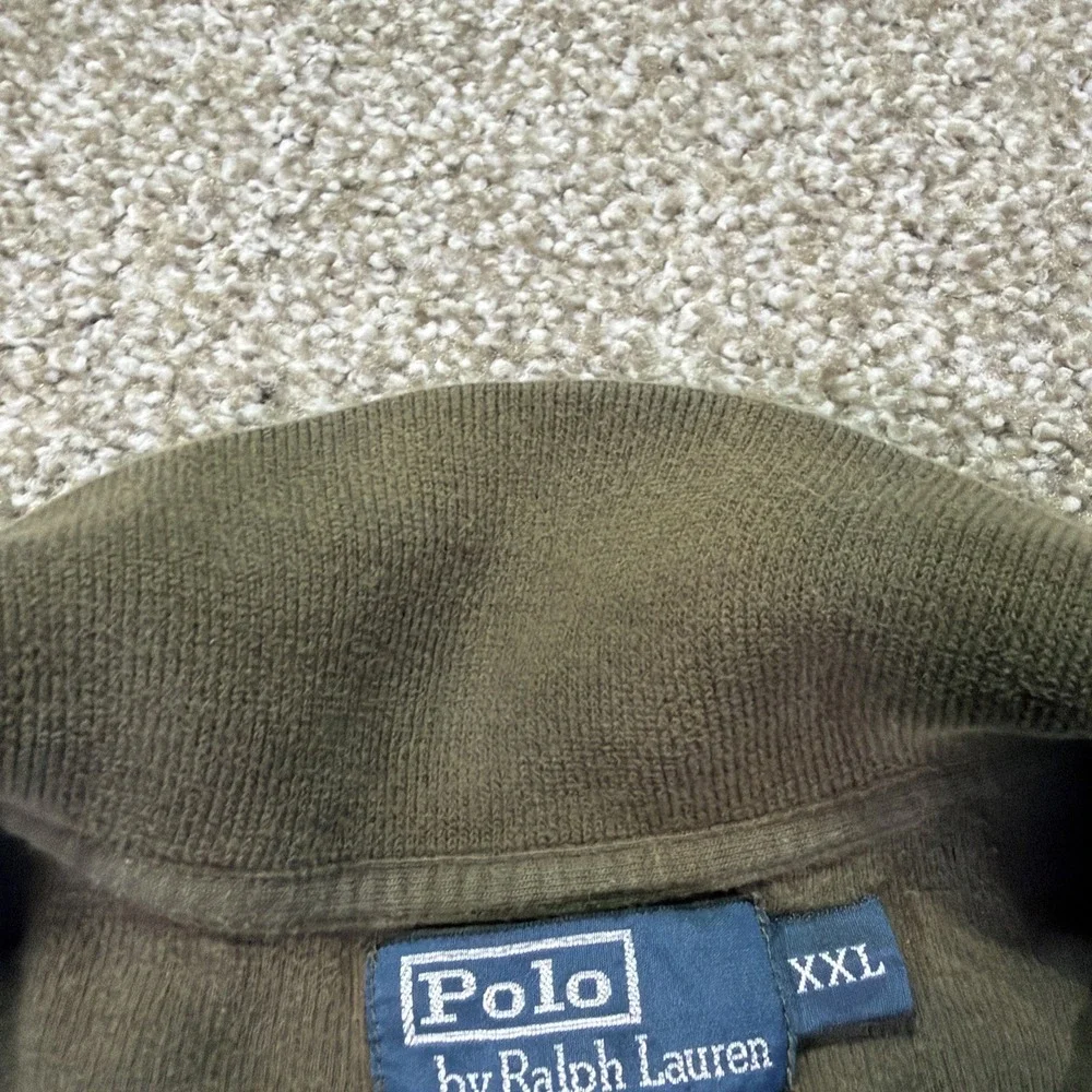 Vintage Polo Ralph Lauren Olive Green Quarter Zip XXL Vintage Faded